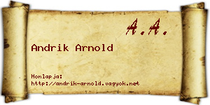 Andrik Arnold névjegykártya